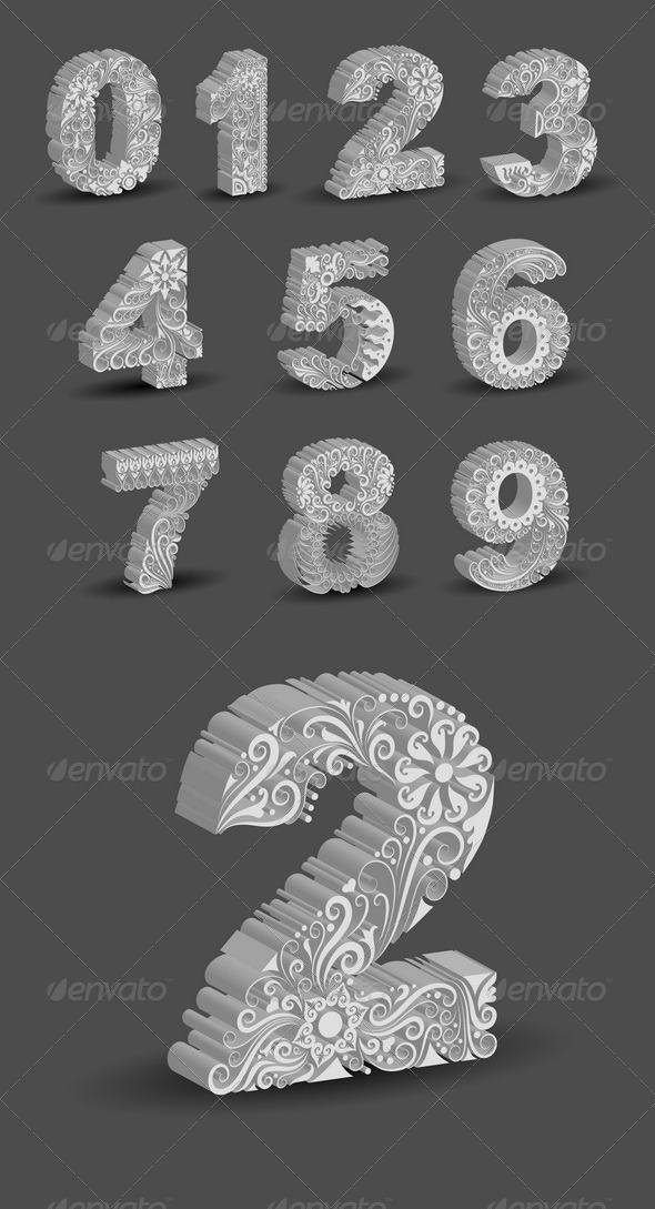 Number Ornament Decorations - Decorative Symbols Decorative