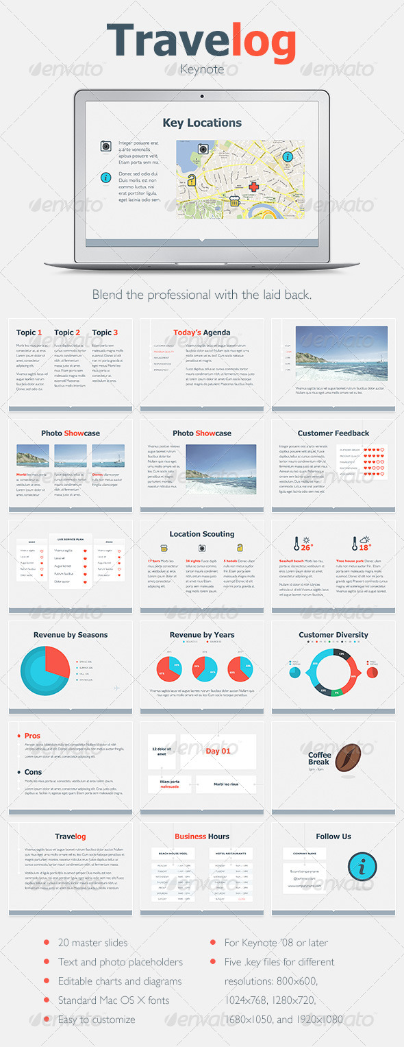 GraphicRiver Travelog Keynote Template 5246904 GraphicRiver Travelog Keynote Template 5246904