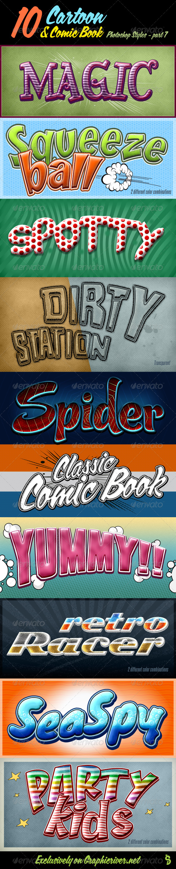 Cartoon and Comic Book Styles - Part 7 - Styles Photoshop