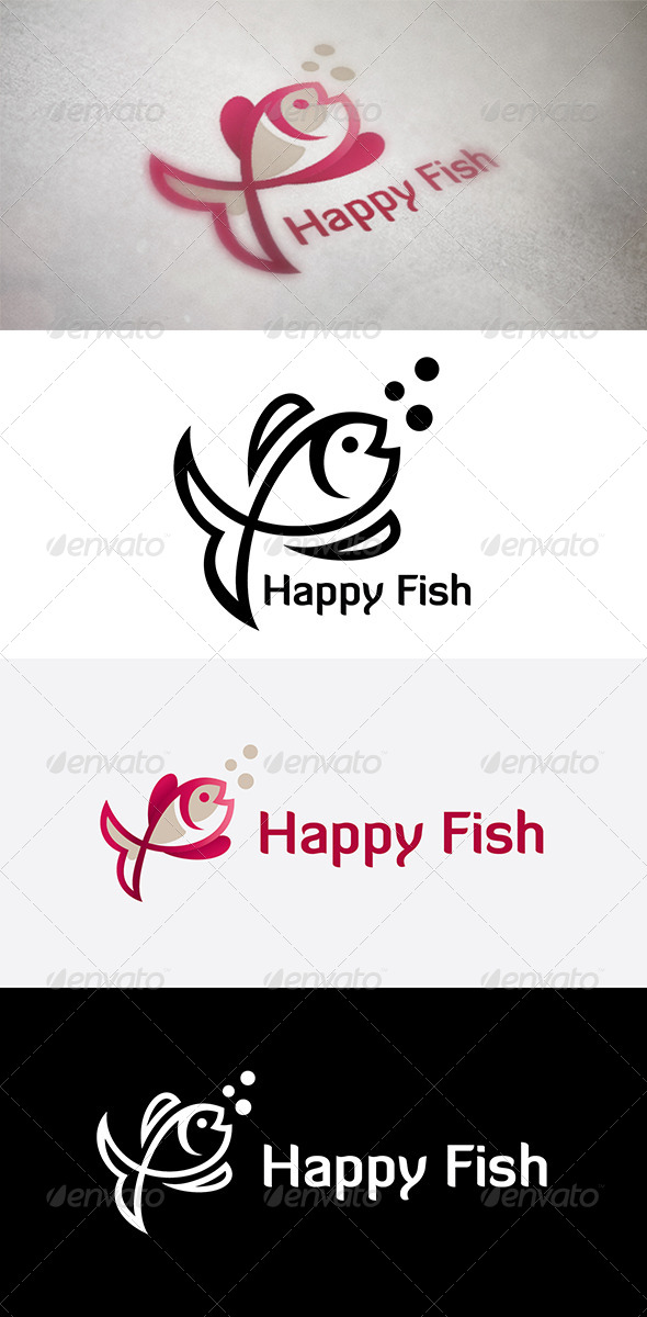 Happy Fish - Animals Logo Templates