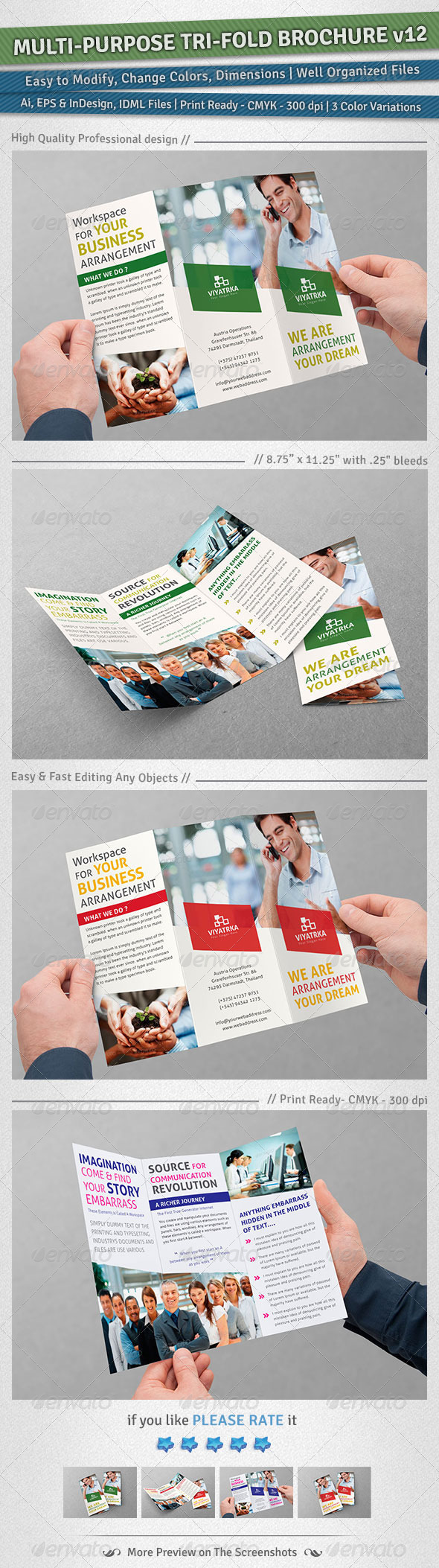 GraphicRiver Multi-purpose Tri-Fold Brochure Volume 12 5263293 GraphicRiver Multi-purpose Tri-Fold Brochure Volume 12 5263293