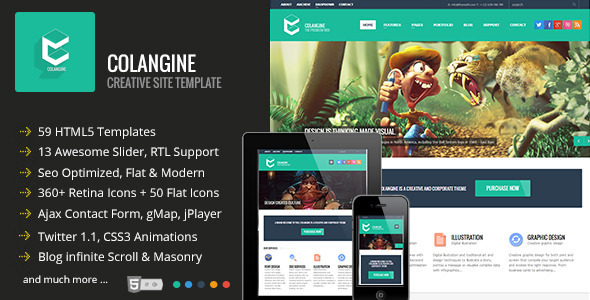 ThemeForest Colangine Creative Flat HTML5 Template 5214550 ThemeForest Colangine Creative Flat HTML5 Template 5214550