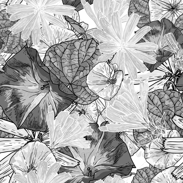 GraphicRiver Seamless Vintage Black and White Floral Background 5266734 GraphicRiver Seamless Vintage Black and White Floral Background 5266734