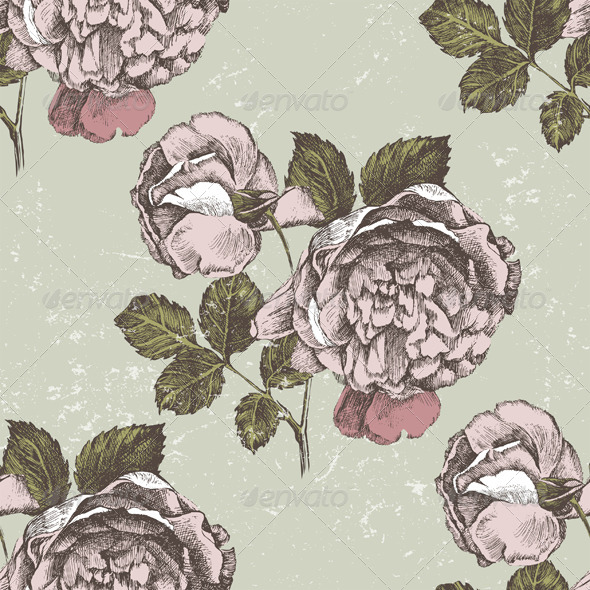 GraphicRiver Retro-Styled Roses Ornament 5272391 GraphicRiver Retro-Styled Roses Ornament 5272391