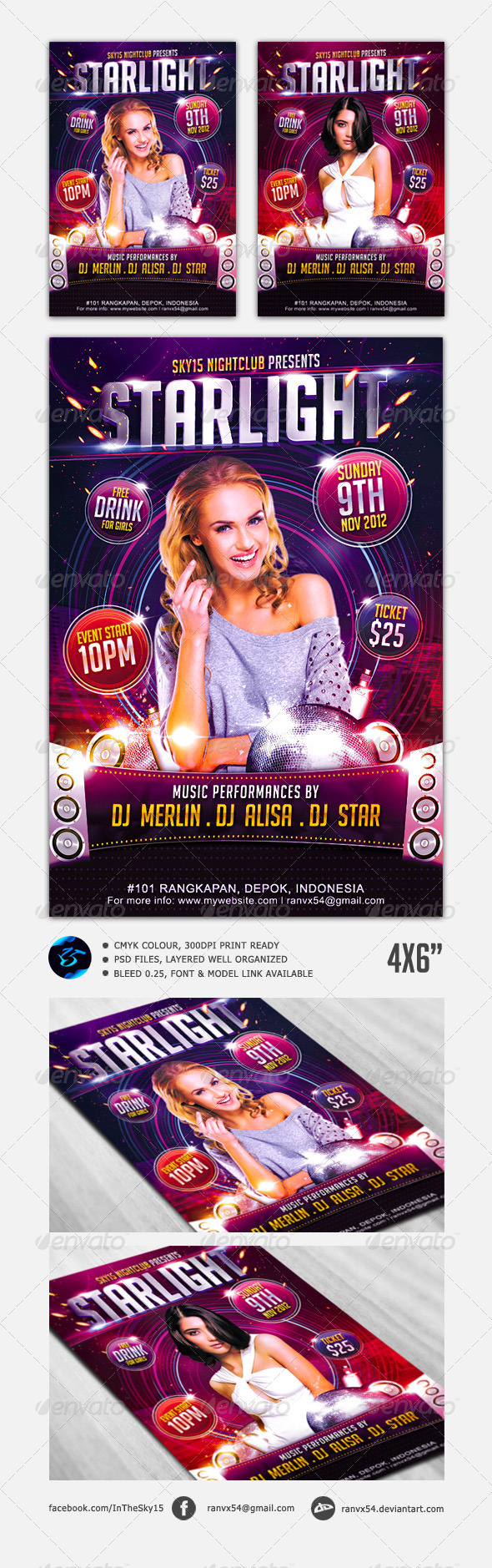 Starlight Flyer Template - Clubs & Parties Events