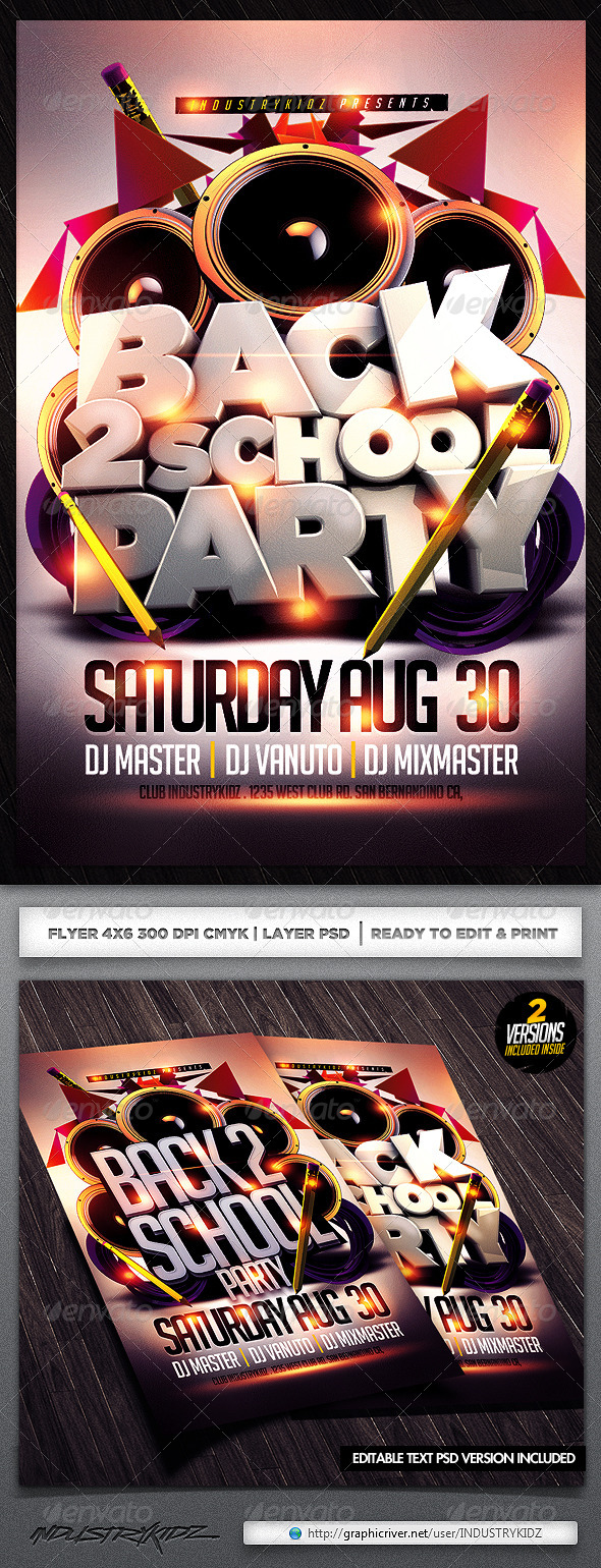 Back to School Flyer - Clubs & Parties Events