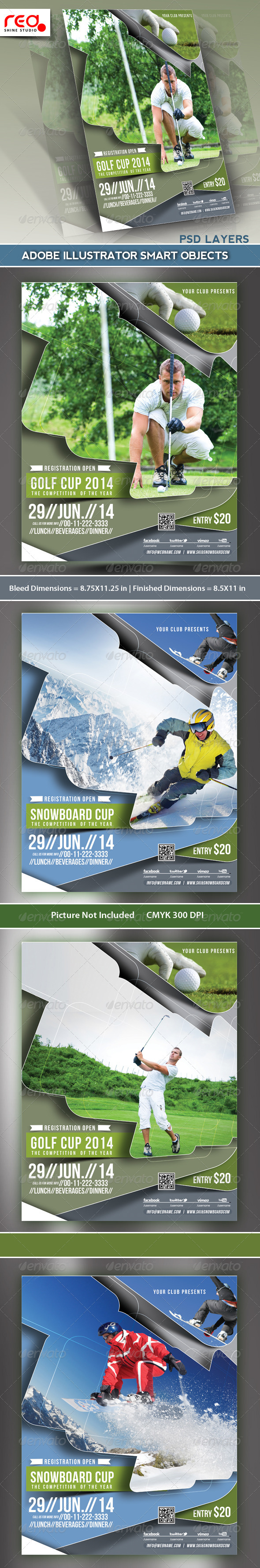 GraphicRiver Golf & Snowboard Cup Flyer Template 5276976 GraphicRiver Golf & Snowboard Cup Flyer Template 5276976