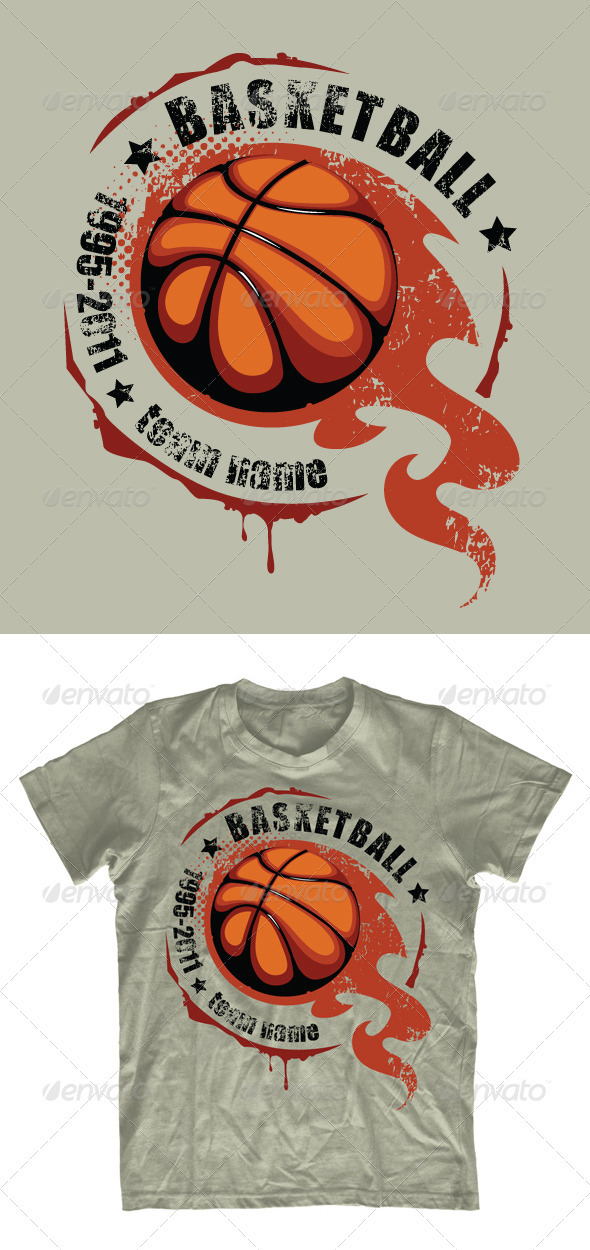 Grunge basketball T-shirt design - Sports & Teams T-Shirts