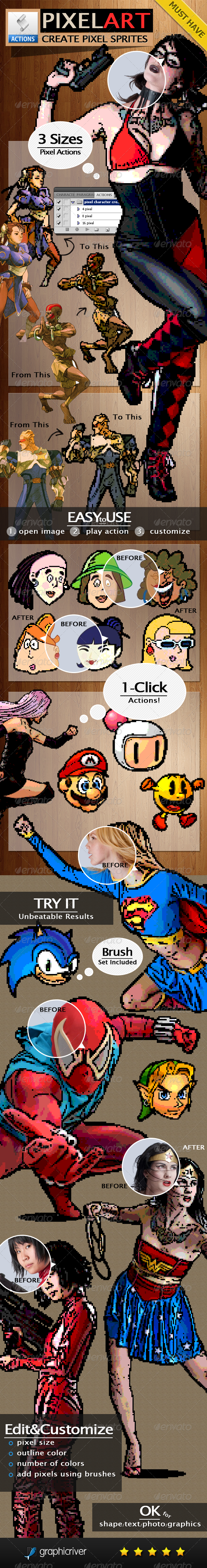 Pixel Art Generator - Actions Photoshop