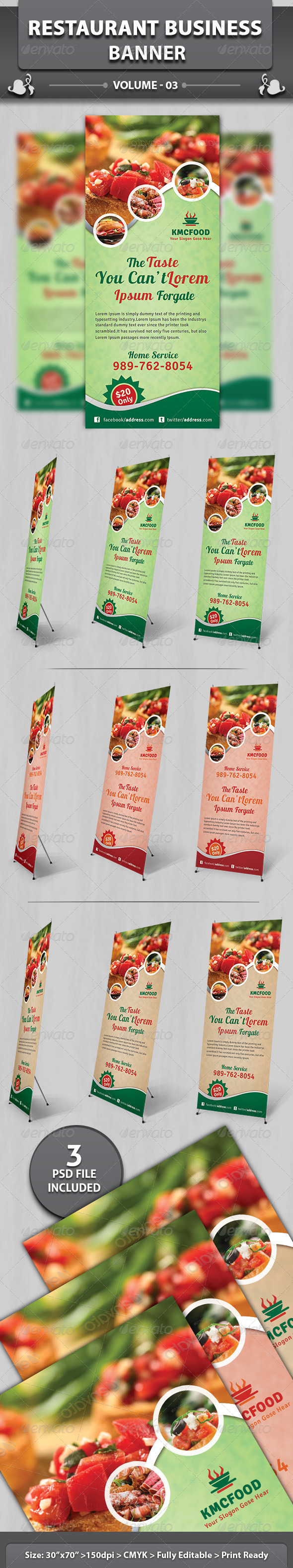 Restaurant Business Banner v3 - Signage Print Templates