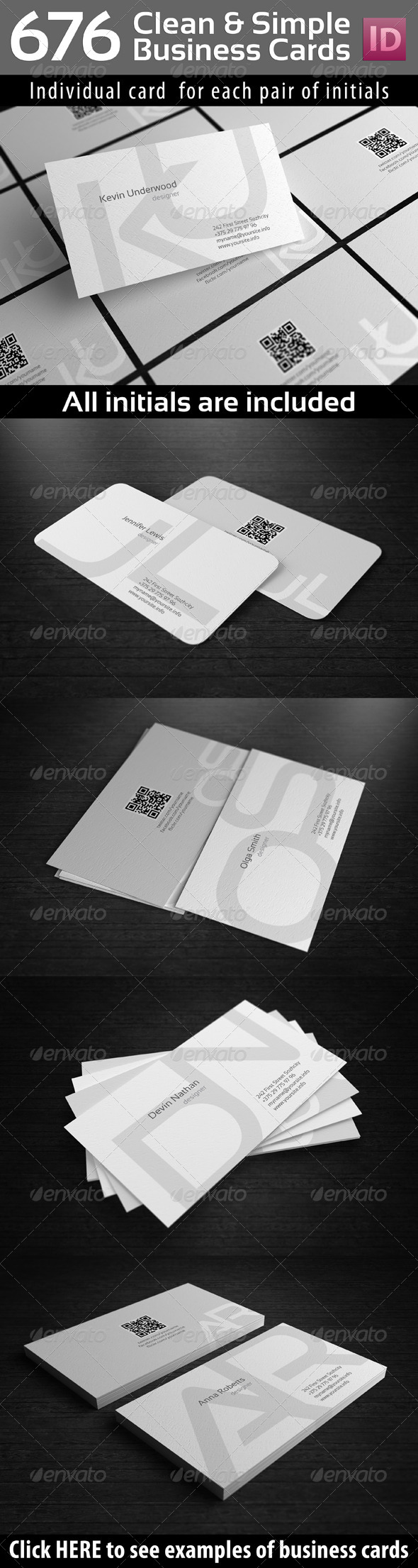 GraphicRiver Initials Clean Simple Business Cards with QR-Code 5286069 GraphicRiver Initials Clean Simple Business Cards with QR-Code 5286069