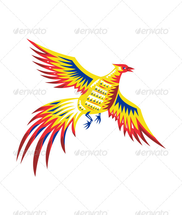 GraphicRiver Pheasant Bird Fowl Flying retro 5286232 GraphicRiver Pheasant Bird Fowl Flying retro 5286232