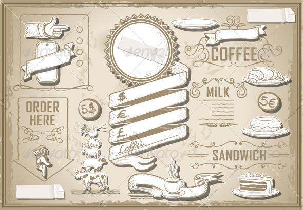 GraphicRiver Vintage Graphic Elements Set for Bar Menu 5291841 GraphicRiver Vintage Graphic Elements Set for Bar Menu 5291841