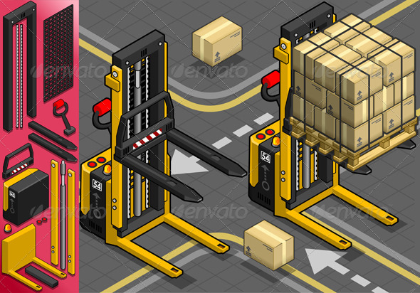 GraphicRiver Isometric Forklift in Two Positions in Front View 5292026 GraphicRiver Isometric Forklift in Two Positions in Front View 5292026
