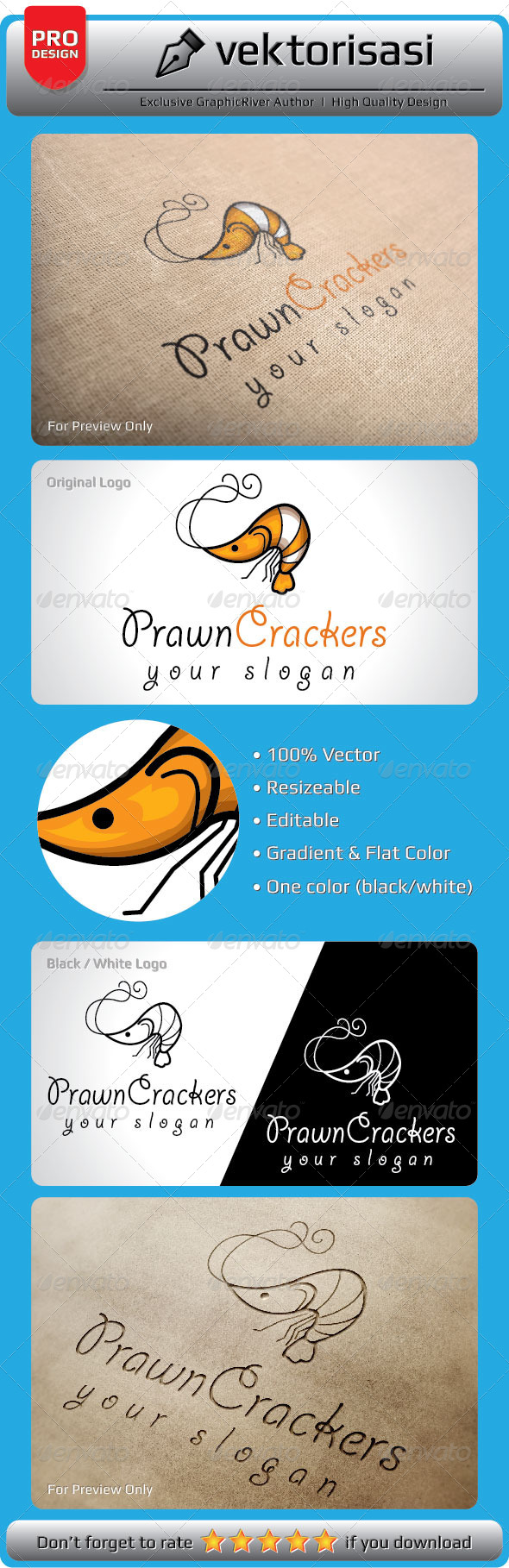 GraphicRiver Prawn Crackers Logo 5292327 GraphicRiver Prawn Crackers Logo 5292327