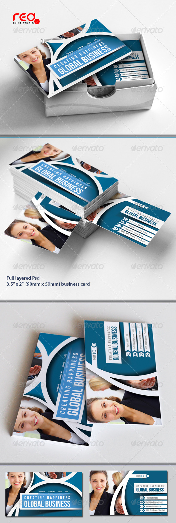 Corporate Business Card Set - Corporate Business Cards
