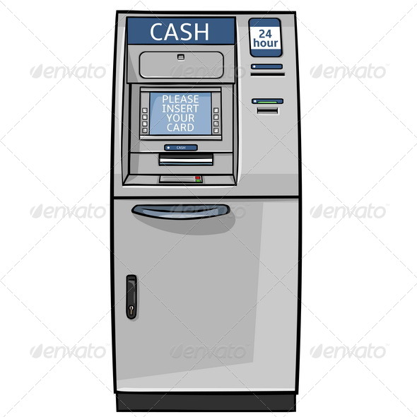 GraphicRiver Vector Cartoon Cash Machine 5293889 GraphicRiver Vector Cartoon Cash Machine 5293889