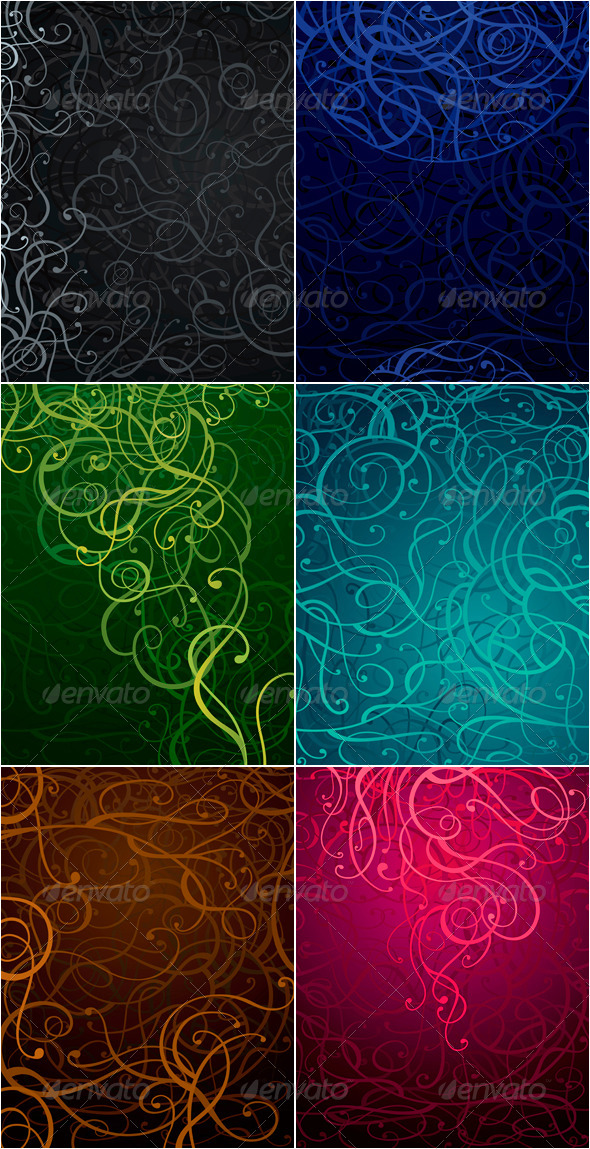 GraphicRiver Abstract Ornament Backgrounds Set in Six Colors 5294192 GraphicRiver Abstract Ornament Backgrounds Set in Six Colors 5294192