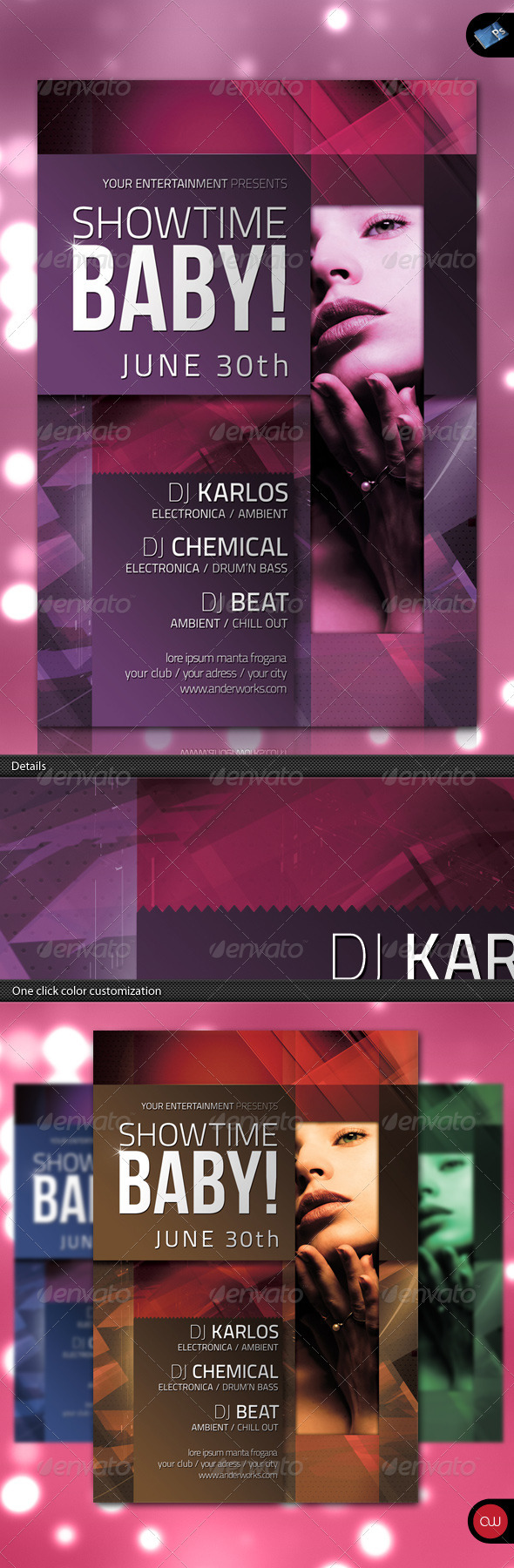 GraphicRiver Music & Event Flyer Showtime Baby 237346 GraphicRiver Music & Event Flyer Showtime Baby 237346