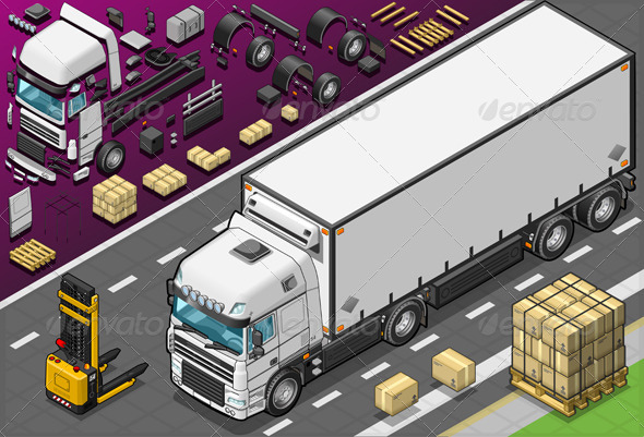 GraphicRiver Isometric Fridge Truck in Front View 5306512 GraphicRiver Isometric Fridge Truck in Front View 5306512