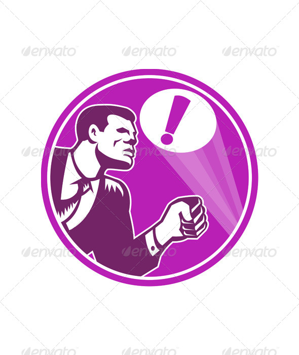 GraphicRiver Businessman Responding Emergency Signal Retro 5307341 GraphicRiver Businessman Responding Emergency Signal Retro 5307341