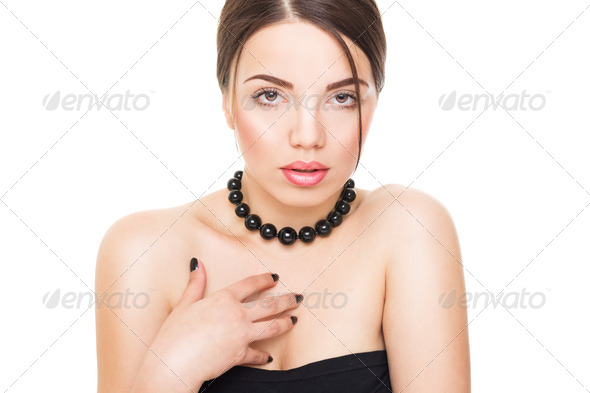 Sensual woman in black - Stock Photo - Images