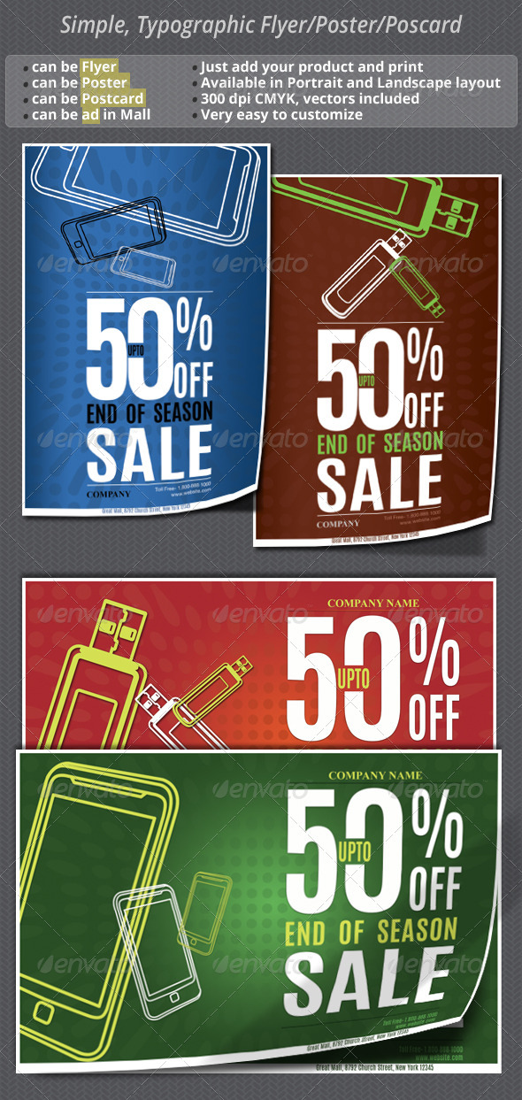 GraphicRiver Simple Typographic Sale Flyer Poster Postcard 5312579 GraphicRiver Simple Typographic Sale Flyer Poster Postcard 5312579