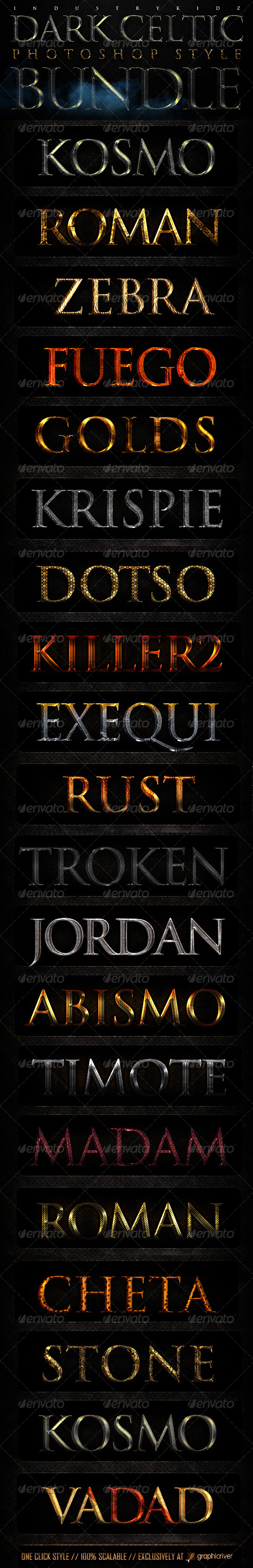 Dark Celtic Filmatic Styles Bundle - Text Effects Styles