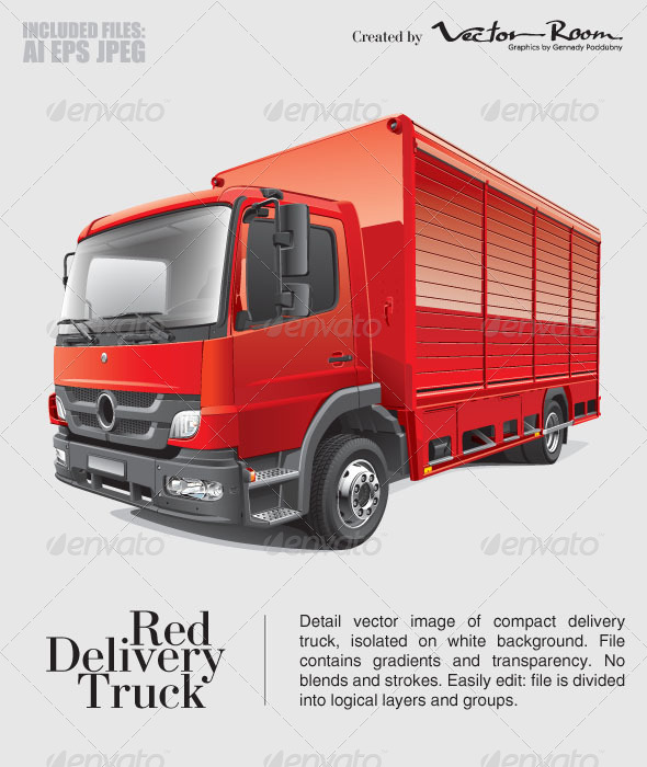GraphicRiver Red Delivery Truck 5318181 GraphicRiver Red Delivery Truck 5318181