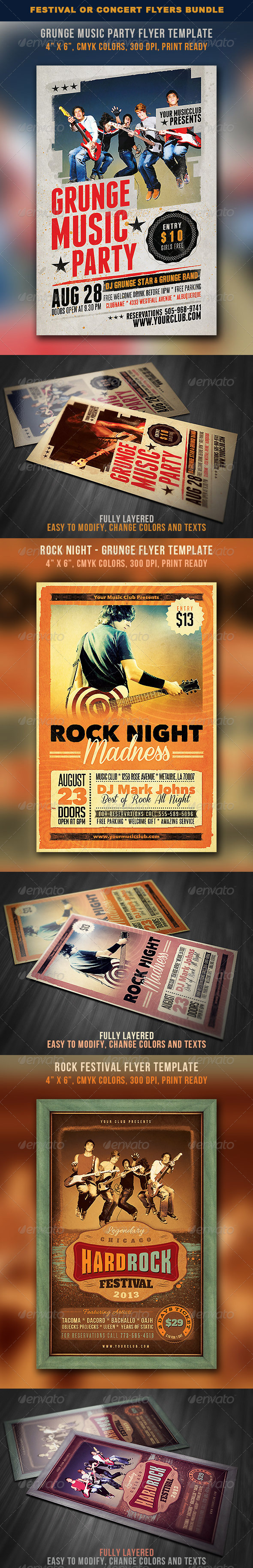 GraphicRiver Festival or Concert Flyers Bundle 5320718 GraphicRiver Festival or Concert Flyers Bundle 5320718