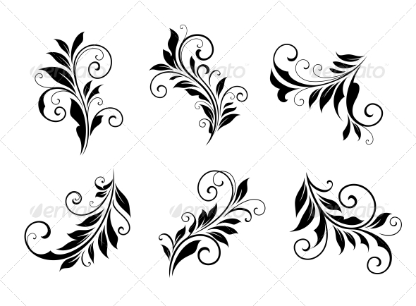 GraphicRiver Set of Vintage Floral Elements 5325003 GraphicRiver Set of Vintage Floral Elements 5325003
