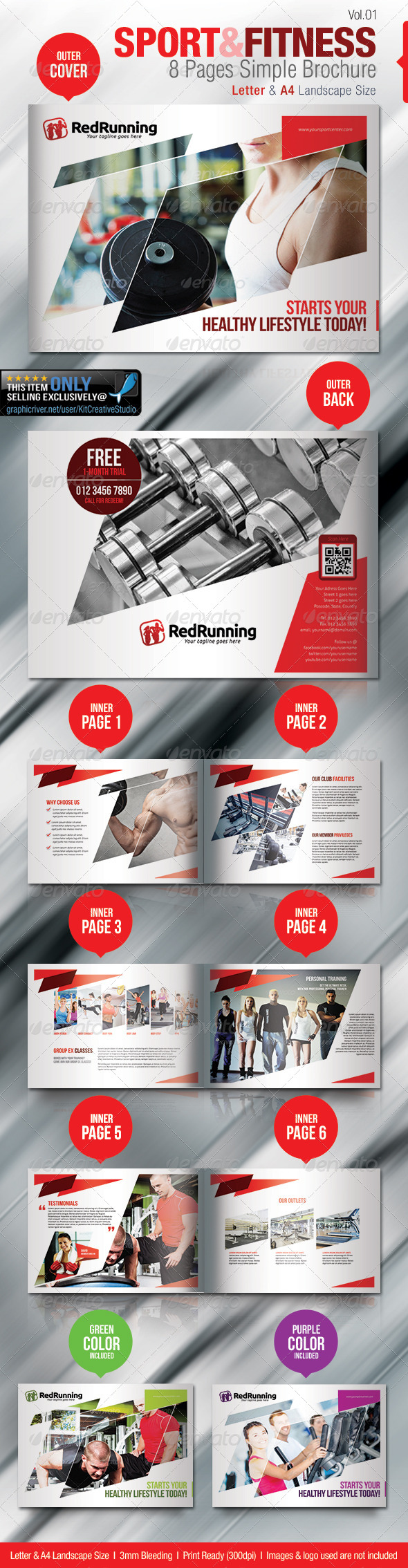 GraphicRiver Fitness & Sport 8 Pages Simple Brochure 5325130 GraphicRiver Fitness & Sport 8 Pages Simple Brochure 5325130