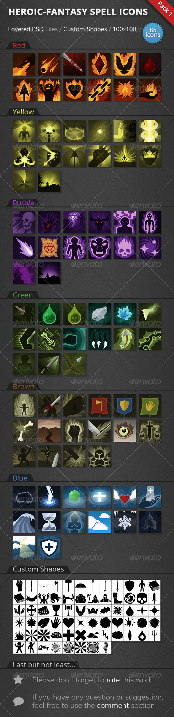 85 RPG Fantasy Spells Icons - Icons