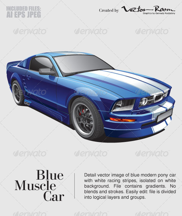 GraphicRiver Blue Muscle Car 5332640 GraphicRiver Blue Muscle Car 5332640