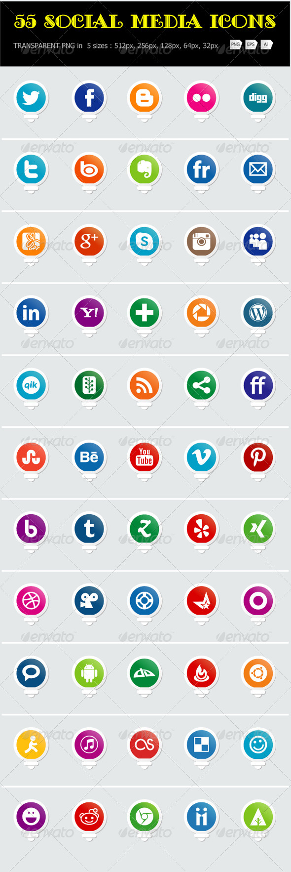 GraphicRiver Social Media Icons 5336054 GraphicRiver Social Media Icons 5336054