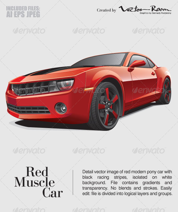 Red Muscle Car - Vectors