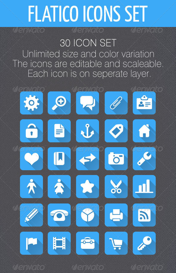 GraphicRiver Flatico 30 Flat Icons Set 5340848 GraphicRiver Flatico 30 Flat Icons Set 5340848