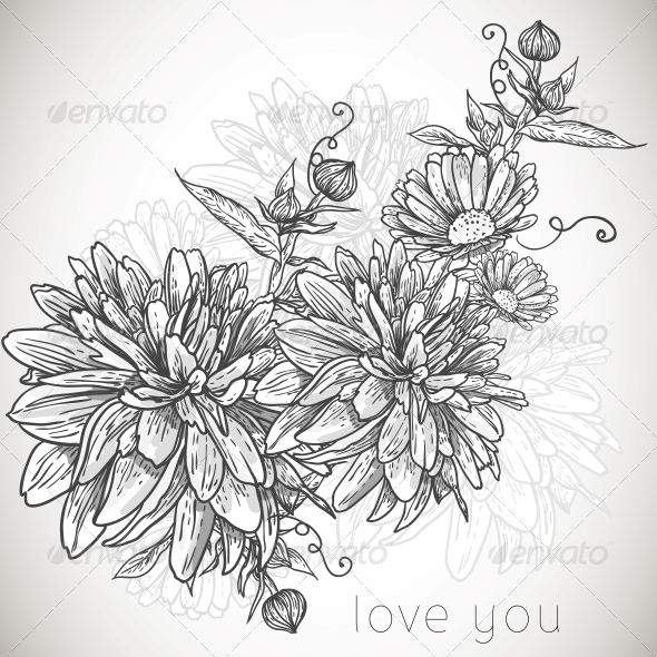 GraphicRiver Floral Monochrome Background 5344487 GraphicRiver Floral Monochrome Background 5344487