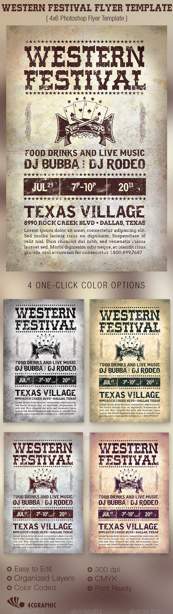 Western Festival Flyer Template - Events Flyers