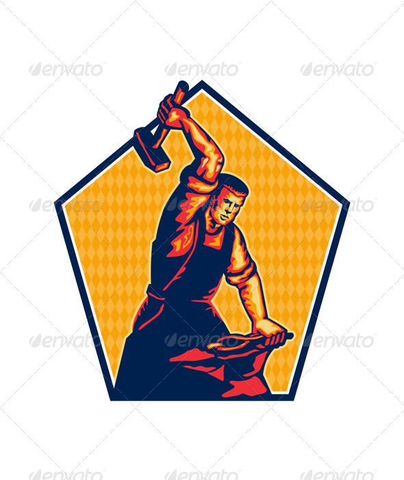 GraphicRiver Blacksmith Worker Striking Sledgehammer Anvil Retr 5348346 GraphicRiver Blacksmith Worker Striking Sledgehammer Anvil Retr 5348346