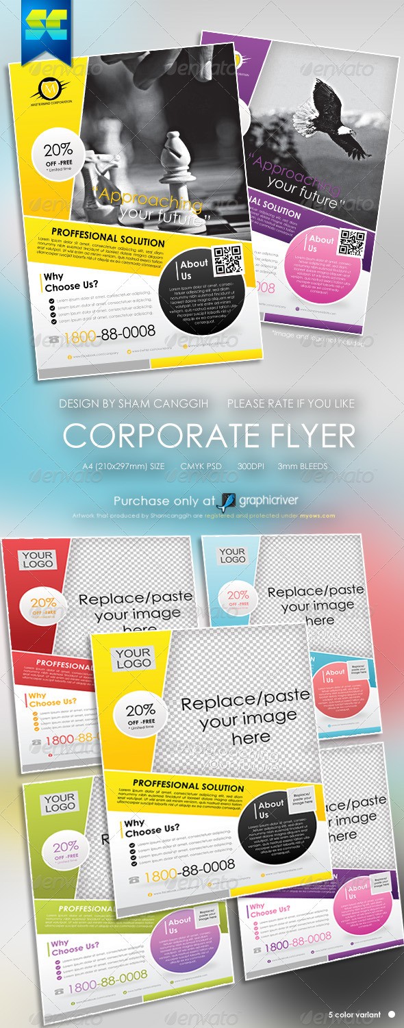Clean And Modern Multi-Purpose Corporate Flyers - Print Templates