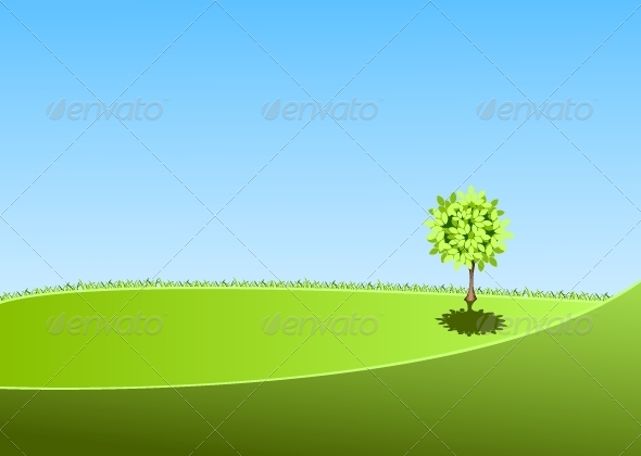 GraphicRiver Landscape with Lonely Tree 5353432 GraphicRiver Landscape with Lonely Tree 5353432