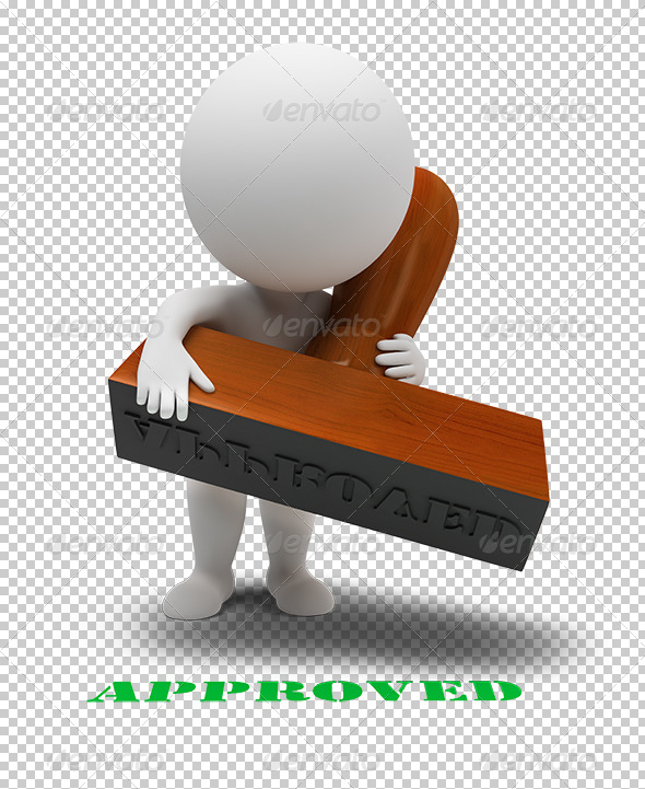 GraphicRiver 3D small people approved stamp 5353628 GraphicRiver 3D small people approved stamp 5353628