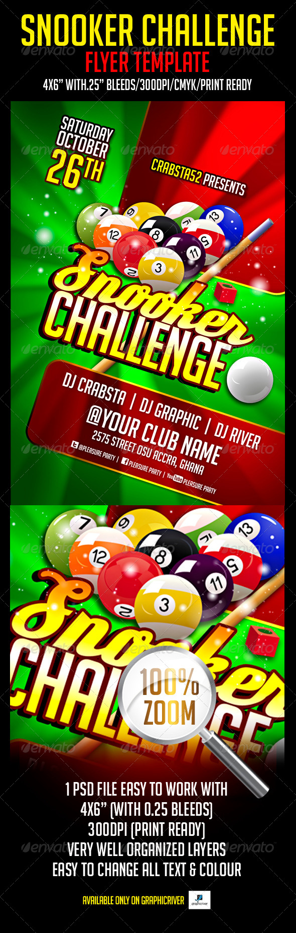 GraphicRiver Snooker Challenge Flyer Template 5354094 GraphicRiver Snooker Challenge Flyer Template 5354094