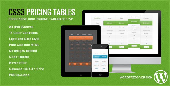 CodeCanyon Responsive CSS3 Pricing Tables for WordPress 5359126 CodeCanyon Responsive CSS3 Pricing Tables for WordPress 5359126