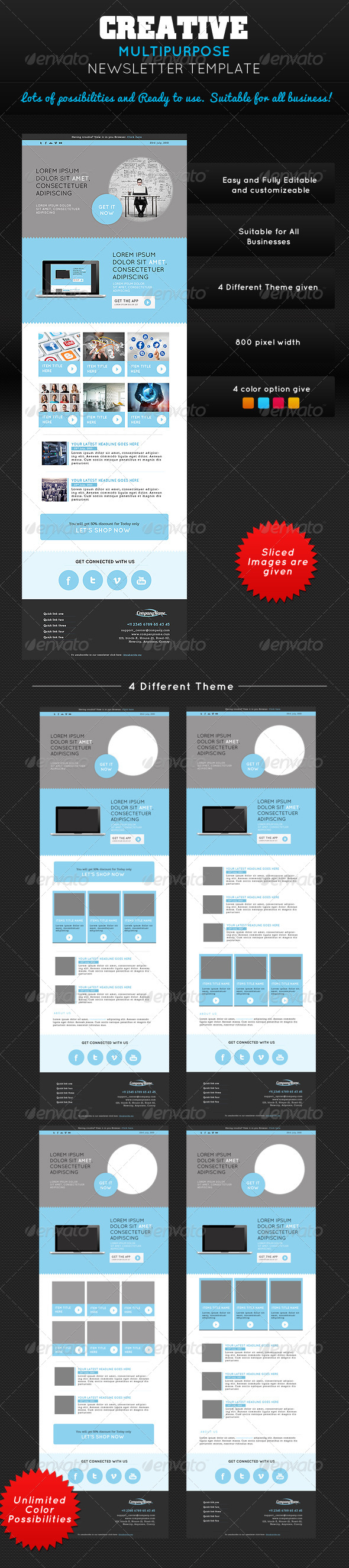 GraphicRiver Creative Multipurpose Newsletter PSD Template 5361450 GraphicRiver Creative Multipurpose Newsletter PSD Template 5361450