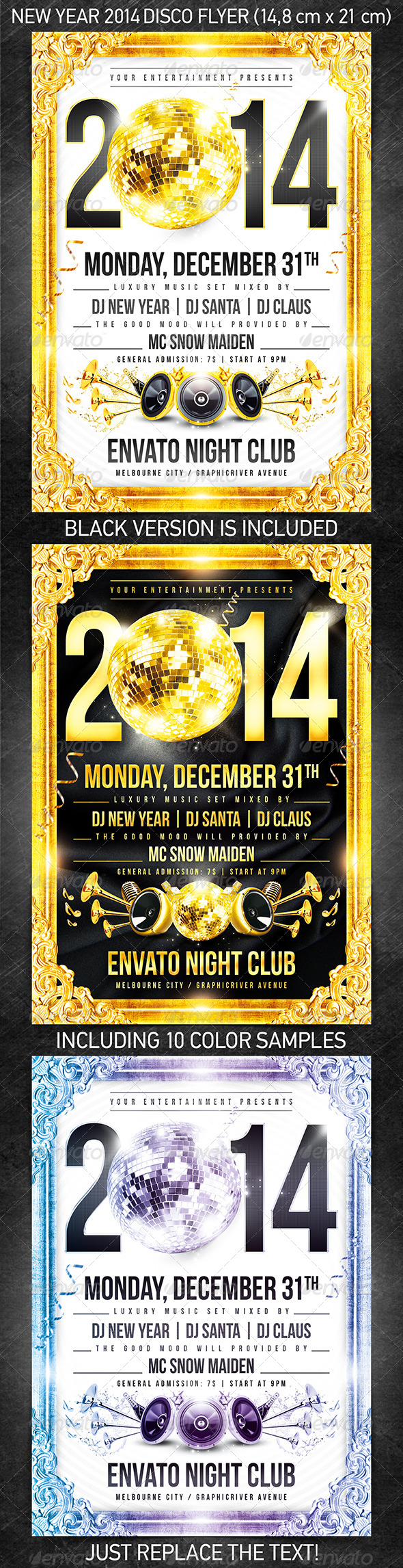 New Year 2014 disco flyer - Holidays Events