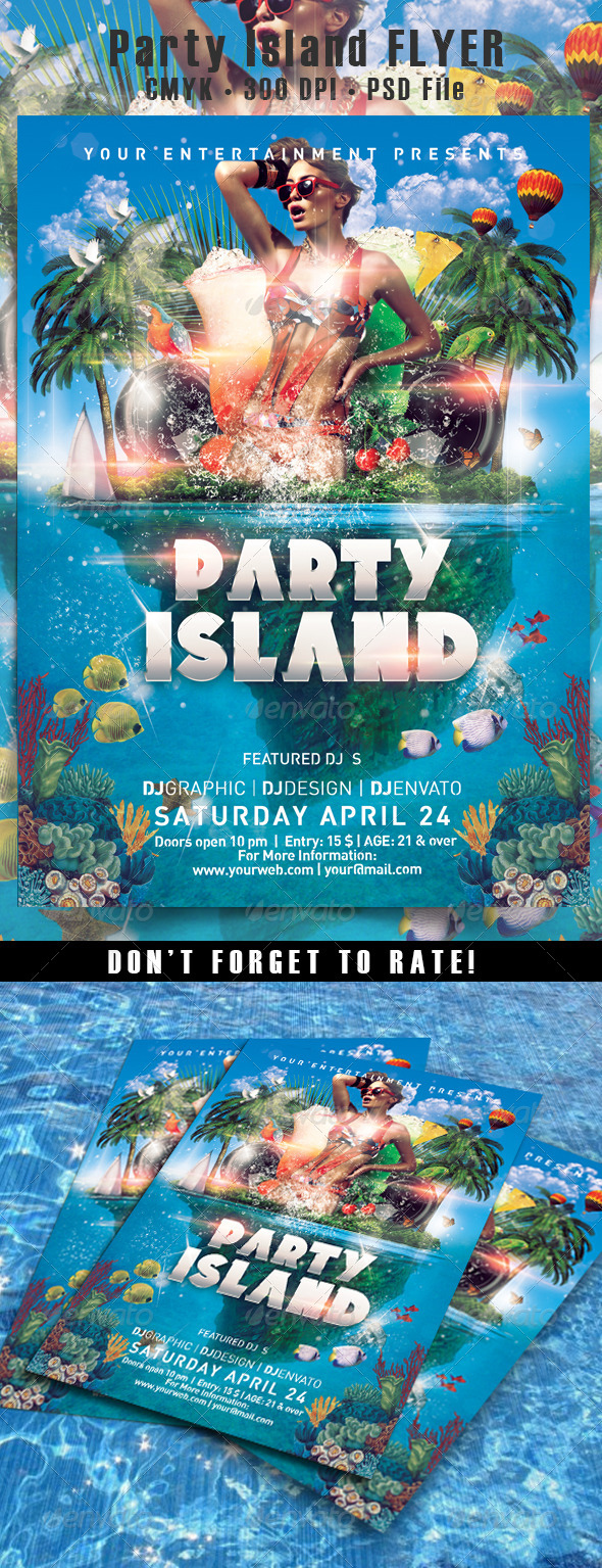 Party Island Flyer - Events Flyers