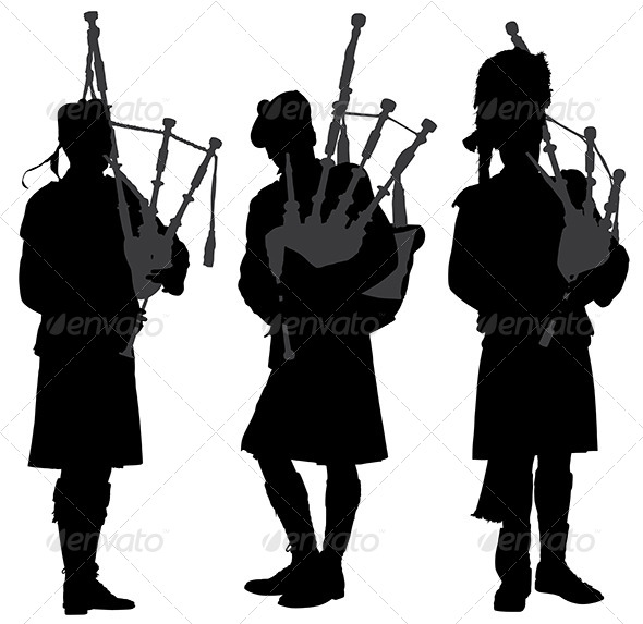 GraphicRiver Bagpiper Silhouette 5365036 GraphicRiver Bagpiper Silhouette 5365036