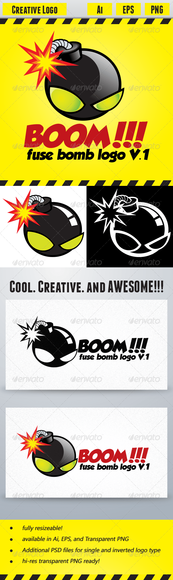 GraphicRiver Boom Fuse Bomb Logo V.1 5352578 GraphicRiver Boom Fuse Bomb Logo V.1 5352578
